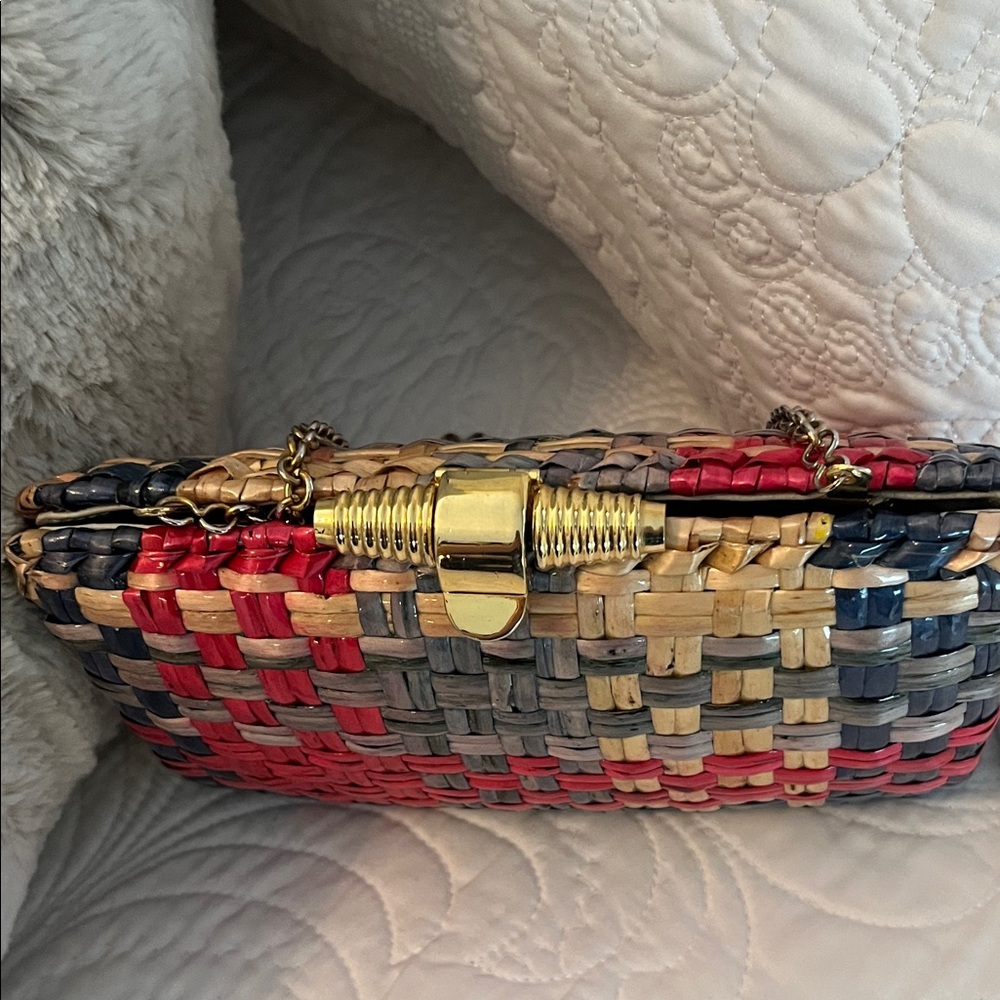 Nemian Marcus Woven Multicolor Chain Strap Bag - Picture 3 of 8